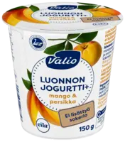 Valio Luonnonjogurtti+™ mango & persika 150 g utan tillsatt socker, laktosfri