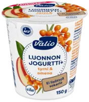 Valio Luonnonjogurtti+™ tyrni & omena 150 g ei lisättyä sokeria, laktoositon kausimaku