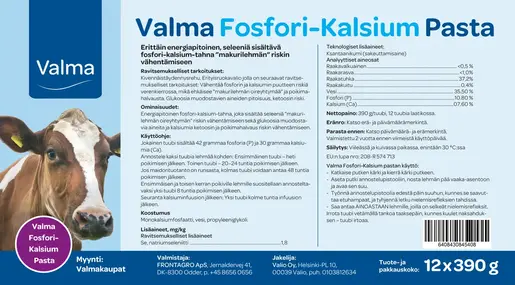 VALMA FOSFORI-KALSIUM PASTA, 12 X 390 G
